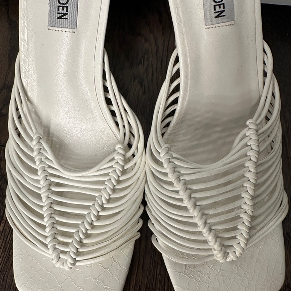 white strappy steve madden heels - Picture 2 of 4